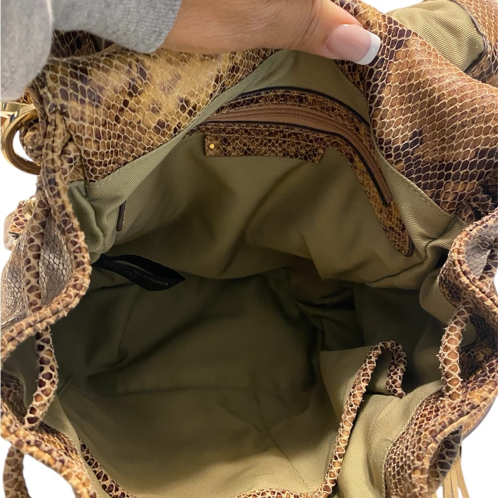 Snakeskin Patterned Tan Backpack - Picture 4 of 8